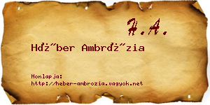 Héber Ambrózia névjegykártya